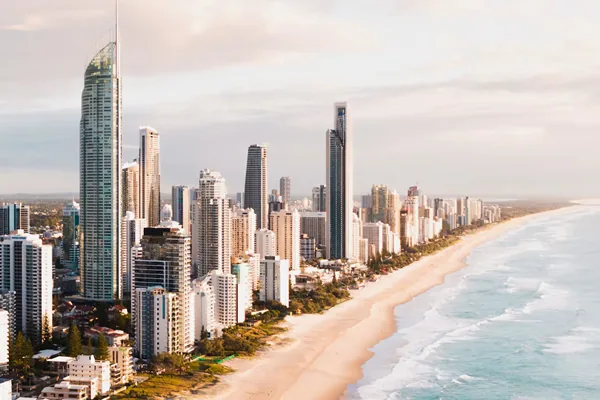 Surfers Paradise beach and skyline on the Gold Coast, Queensland