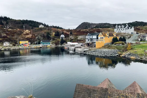 Colourful houses around the harbour in Quidi Vidi village, Newfoundland