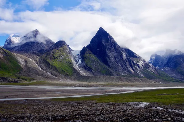 Mountains and glacial valley in Auyuittuq National Park, Nunavut