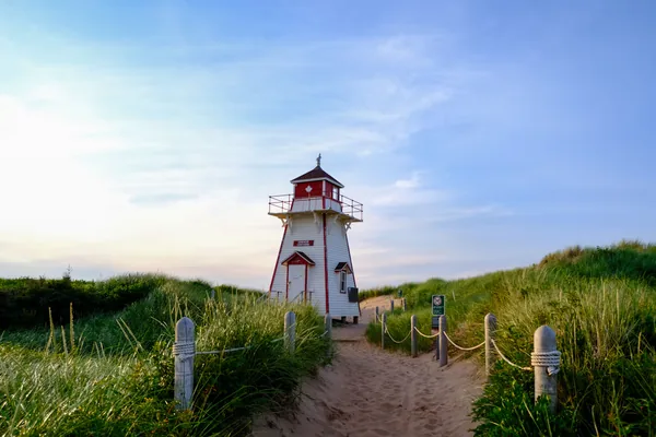 Covehead lighthouse among the dunes, Prince Edward Island
