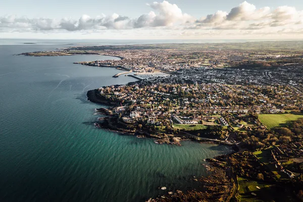 Aerial view of the County Down coast, Northern Ireland